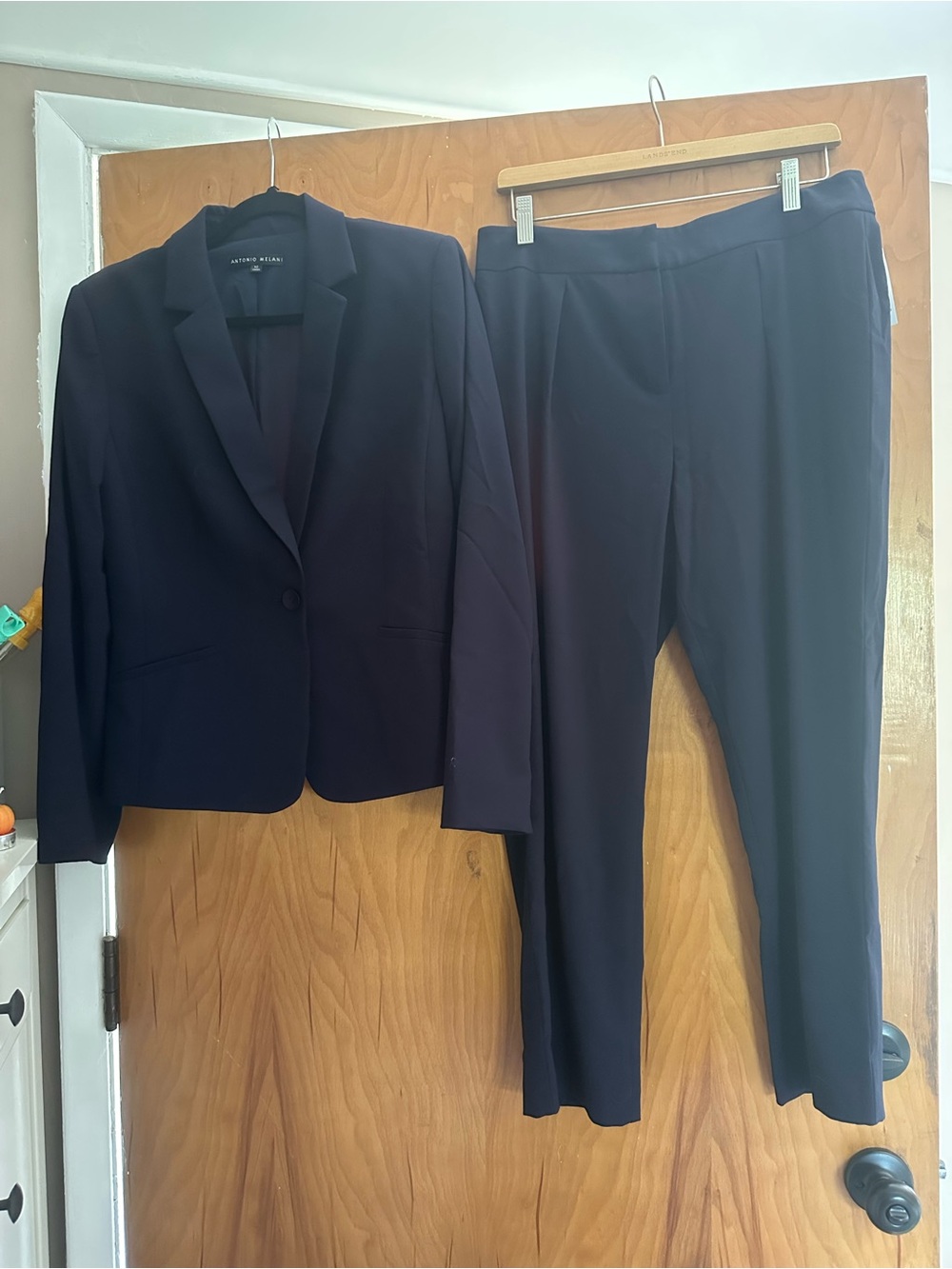 Antonio Melani Women's Navy Tailored Trouser Suit - Jacket & Pants